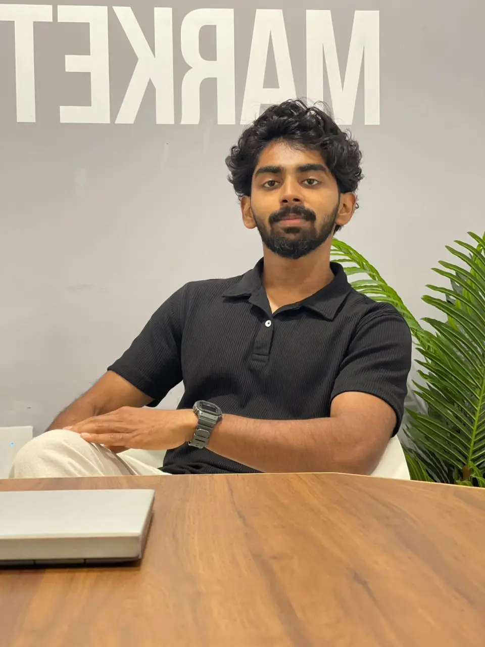Performance marketing specialist client Abhiram in Dubai office.